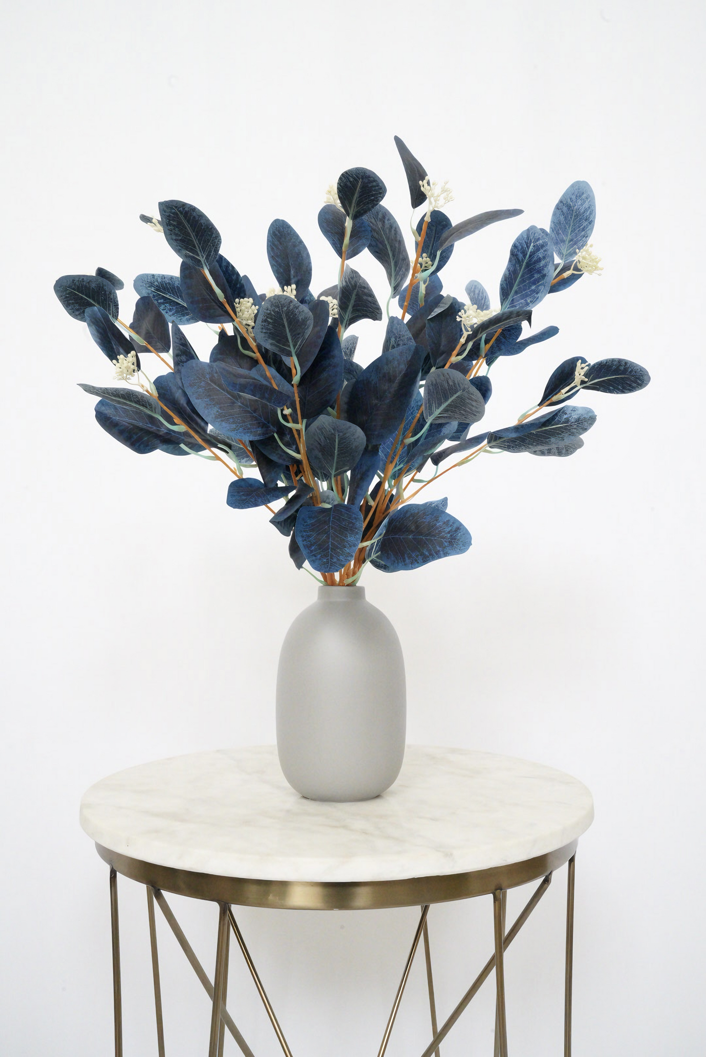 Blue Artificial Leaves | Nordic Faux Color Eucalyptus