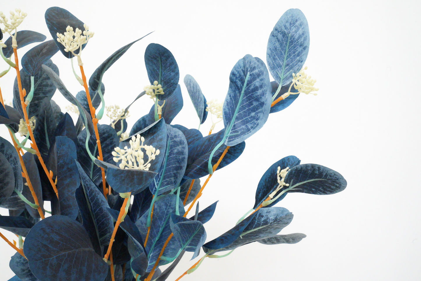 Blue Artificial Leaves | Nordic Faux Color Eucalyptus